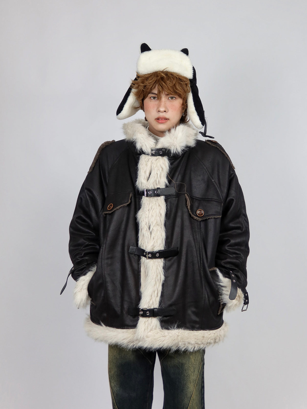 Retro lamb fur coat for women, featuring a plush texture and classic silhouette