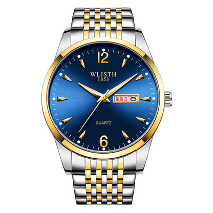 Luminous waterproof leather-strap quartz watch for men by My Store