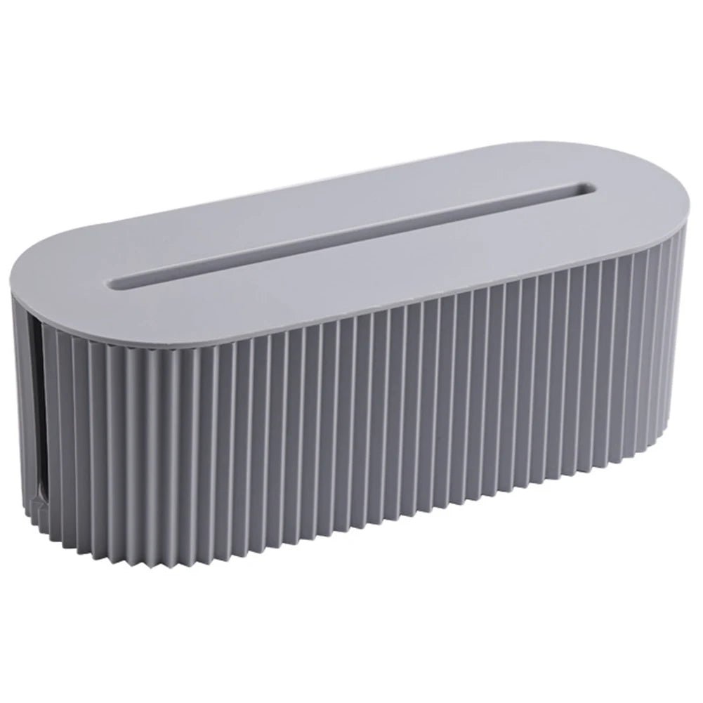 Cable Tidy Box Cable Management Box Large Capacity Desktop Cord Organizer with Lid Cable Organizer Box for Hiding Messy Cables - BACKUPMYFILESNOW.COM®