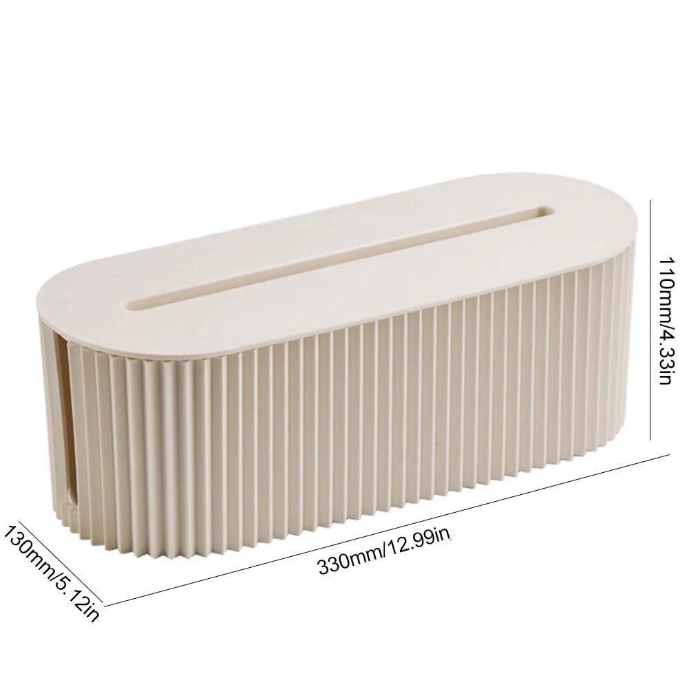 Cable Tidy Box Cable Management Box Large Capacity Desktop Cord Organizer with Lid Cable Organizer Box for Hiding Messy Cables - BACKUPMYFILESNOW.COM®