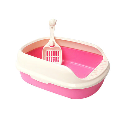 High-side polyester cat litter box with shovel for pets