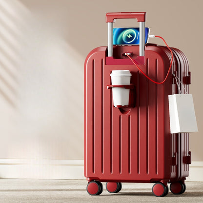 Small lightweight password suitcase trolley case with durable hard shell and telescopic handle