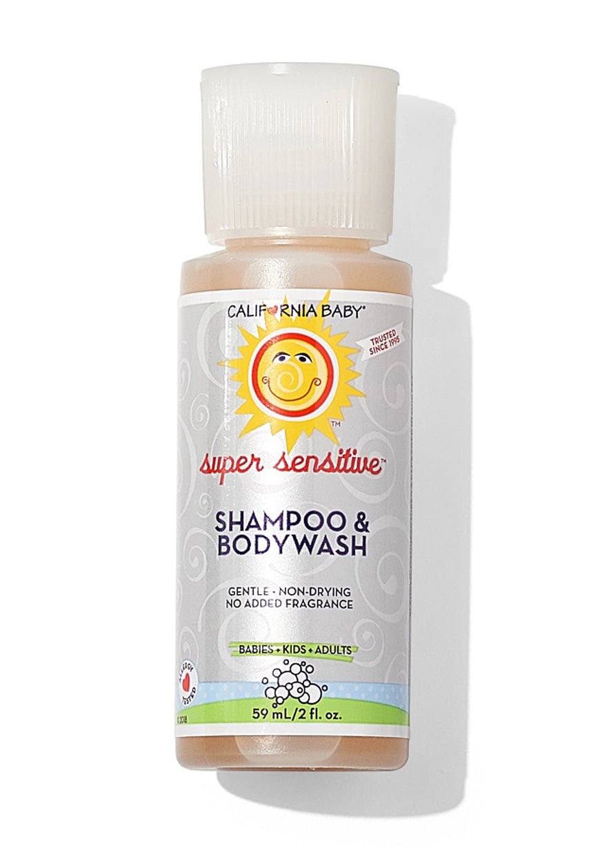 California Baby No Fragrance Super Sensitive shampoo and bodywash in 8.5oz bottle, gentle for sensitive skin, natural hair and body cleanser.