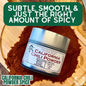 Gustus Vitae California Chili Powder, gourmet seasoning in a glass jar with red chili flakes and vibrant color.