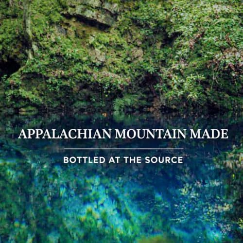 Callaway Blue Mountain Springwater bottles showing clear water in a 12-pack, natural Georgia mountain source, low mineral content.