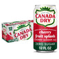 Canada Dry Zero Sugar Cherry Gingerale Fruit Splash water in 12oz cans, pack of 12, featuring cherry and ginger flavor.
