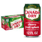 Canada Dry Zero Sugar Cherry Gingerale Fruit Splash water bottles, 12 oz each, in a pack of 12, with cherry and ginger flavor labels.