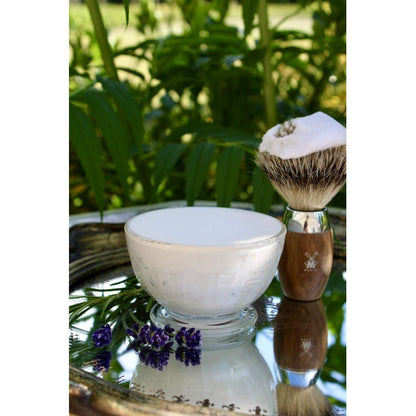 Martin de Candre Le Cannele shaving soap in La Rochere limited edition jar, 130g, with creamy lather and elegant packaging.