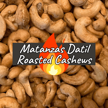 Roasted cashews with Matanzas Datil Pepper flavor from Captain Crazy's Nuts and Fine Snacks, displayed in a bowl.