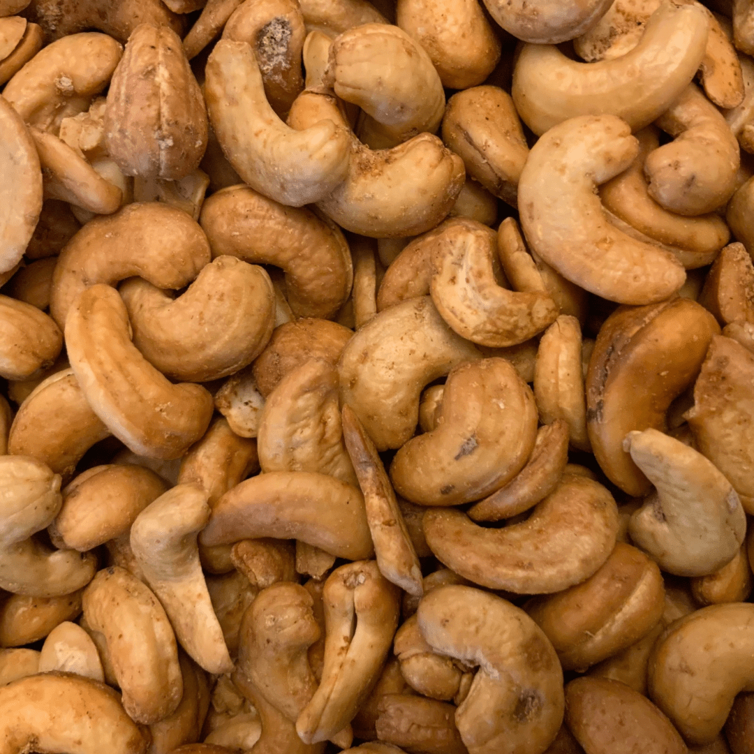 Roasted cashews with Matanzas Datil pepper, smoked pecans, from Captain Crazy's Nuts and Fine Snacks.