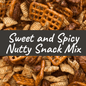 Captain Crazy's Sweet & Spicy Nutty Snack Mix in a bowl, showcasing bold, crunchy, heat-infused snack mix with mixed nuts.