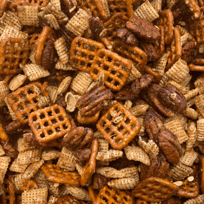 Captain Crazy's Snack Mix with sweet, spicy, and crunchy nuts in a colorful bowl, showcasing the bold, heat-infused flavors.
