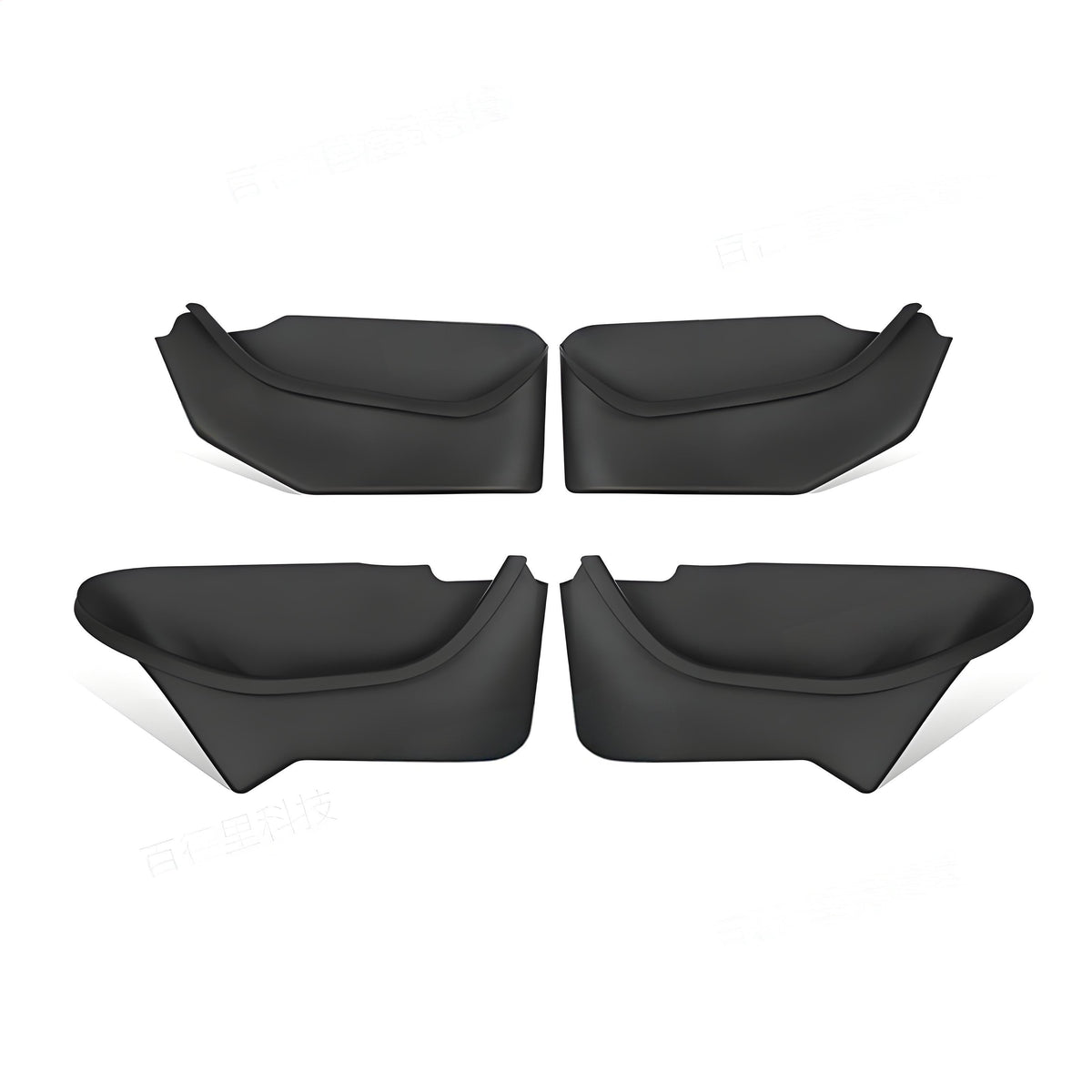 Tesla Model Y door pocket liners, Juniper color, four-piece storage box set by Tesery, fits car door side storage.