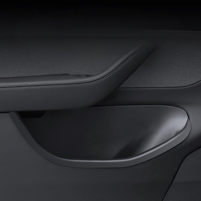 Tesla Model Y Juniper door pocket liners, 4-piece storage box set by Tesery, designed for car door side storage.