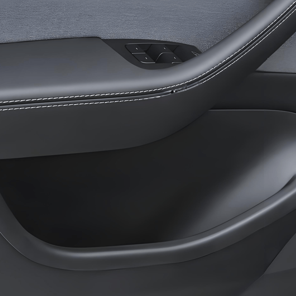 Set of four Tesery Model Y Juniper door pocket liners for Tesla, designed as interior storage boxes for car doors.