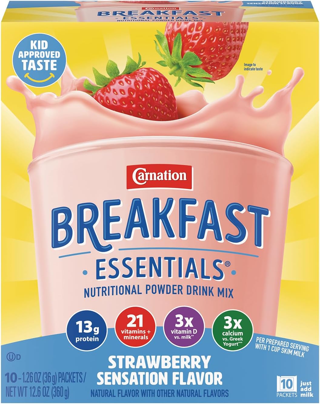 Carnation Breakfast Essentials Complete Nutritional Drink Strawberry 1.26 oz. Packet 60 Ct - BACKUPMYFILESNOW