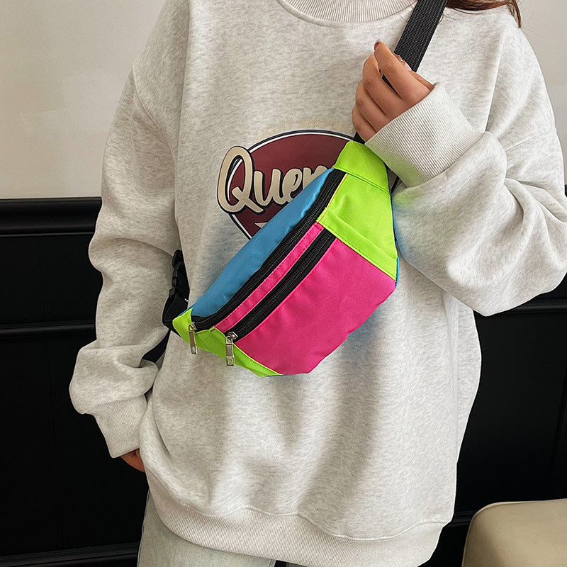 Large-capacity lightweight sports crossbody bag for outdoor leisure, shown in a practical compact design