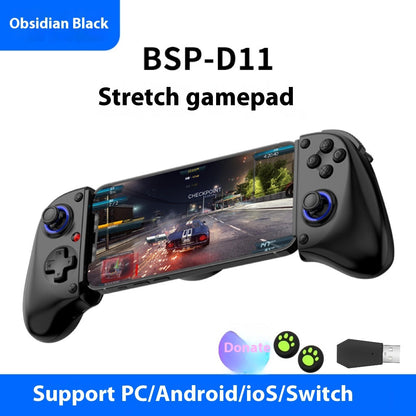 Mobile game wireless Bluetooth D11 stretch handle, black adjustable smartphone gaming grip