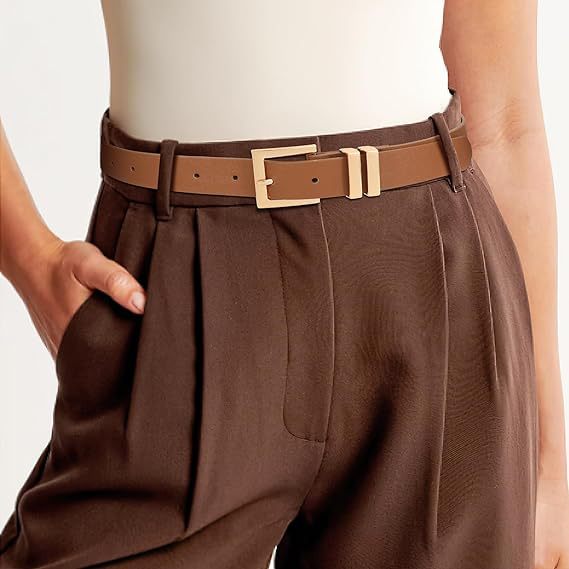 Trendy slim belt for jeans and dresses, luxurious stylish versatile design