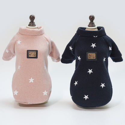 Autumn winter pet clothing pullover sweater for dogs and cats, warm knitted design