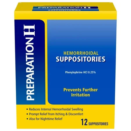 Preparation H Hemorrhoid Suppositories - 12 Count