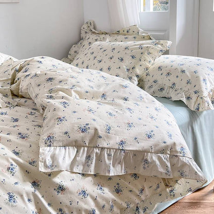 Broken Spring and Autumn Girl bedding sheet quilt cover set of three in colorful floral design