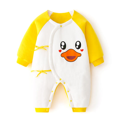 Newborn baby autumn and winter cotton clothing set in soft neutral colors