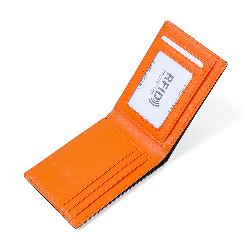 Fashionable Men's RFID-Blocking Genuine Leather Wallet
