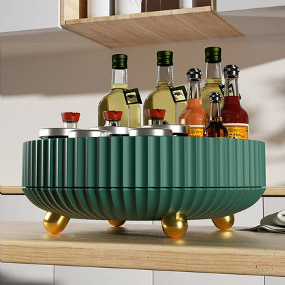 Plastic cosmetics rotating storage box organizer in clear design with multiple compartments