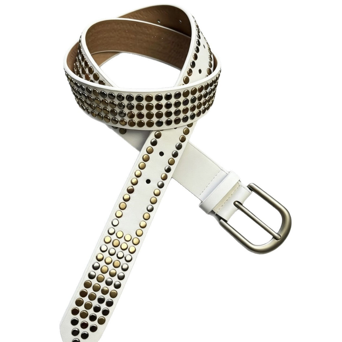 Black and white minimalist fashion belt with a sleek, simple design