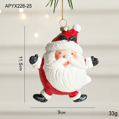Painted plastic Christmas tree pendant decoration in a festive ornament design