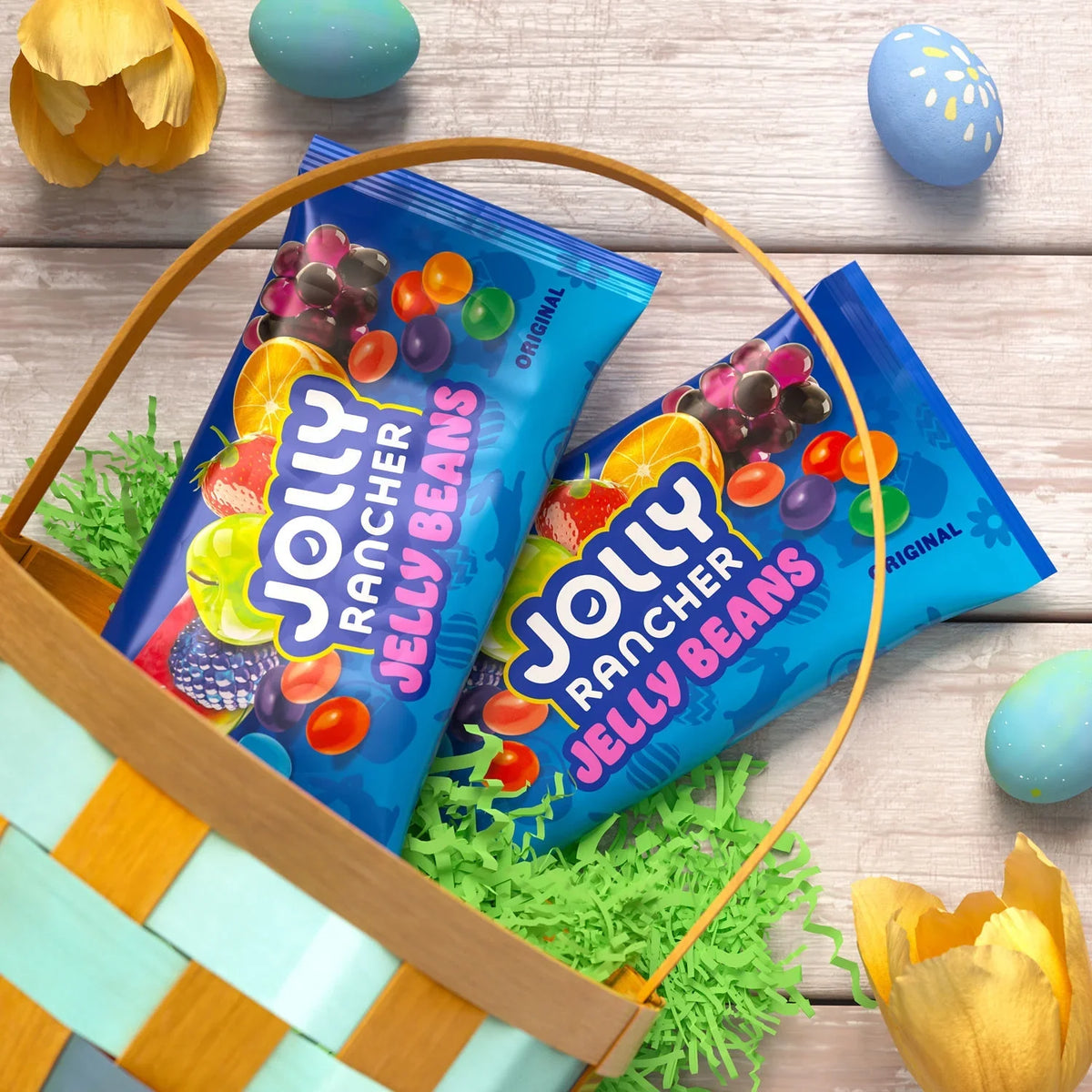 Assorted Jolly Rancher Jelly Beans Candy in a 14 oz bag, colorful candies from Candy In Bulk, perfect for snacking.