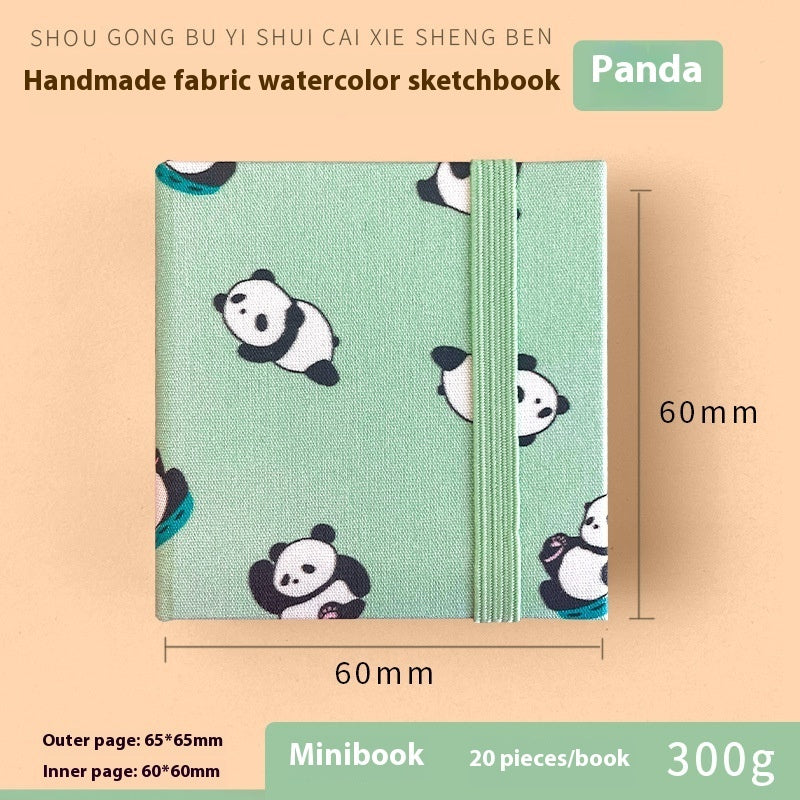 Fabric watercolor notebook for art students, square portable painting sketchbook、】【