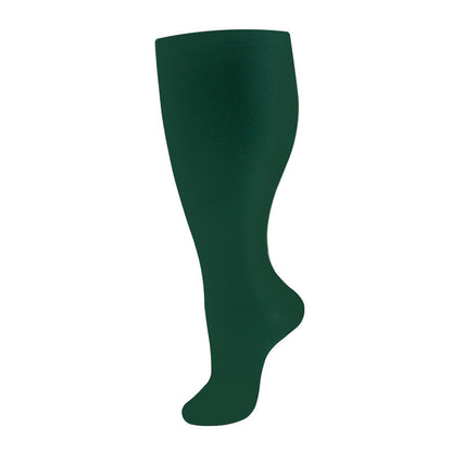 Plus-size nylon compression socks for men and women, available in assorted colors