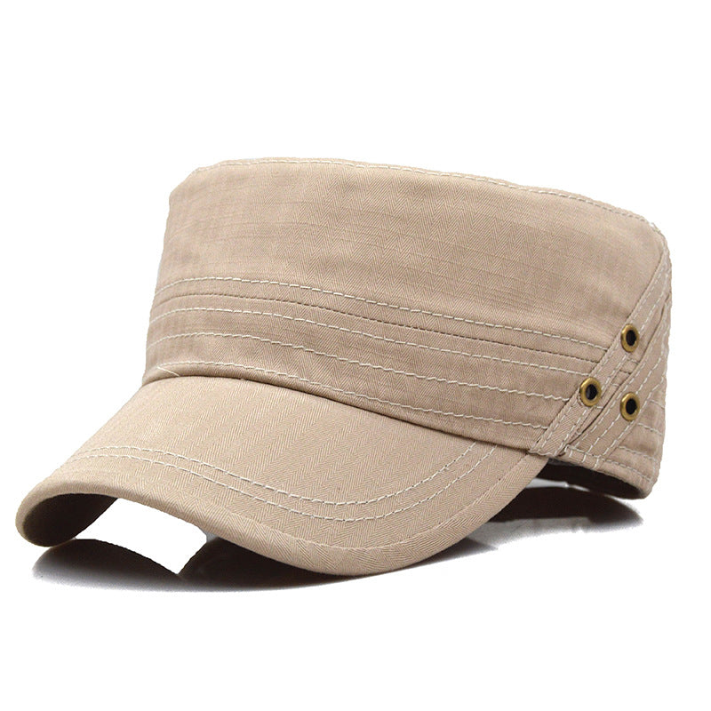Spring and summer flat-top cap in thin material, stylish unisex design for men and women