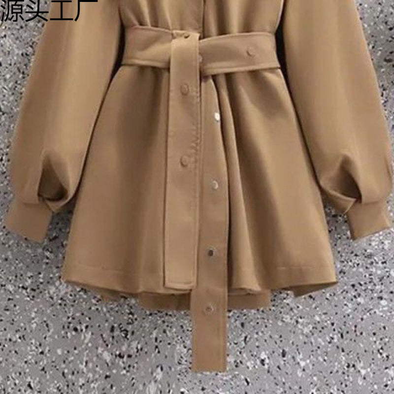 Women’s winter and autumn hooded trench coat in a long, structured design by My Store