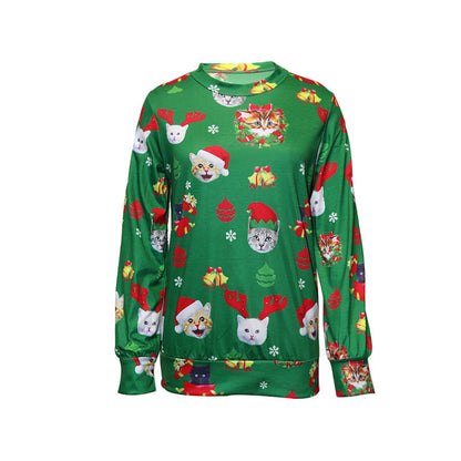 Women's Christmas round neck loose sweatshirt by My Store