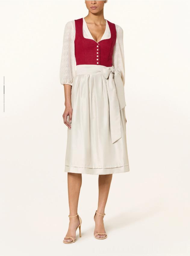 Lace-up bow long French-style workwear dress in an elegant silhouette