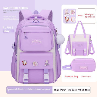 Large capacity burden reduction children’s student schoolbag backpack from My Store