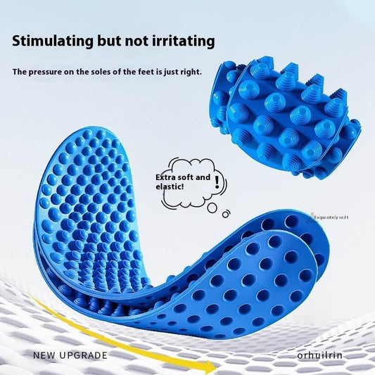 Shock-absorbing soft elastic breathable deodorant foot insoles for men and women in shoes