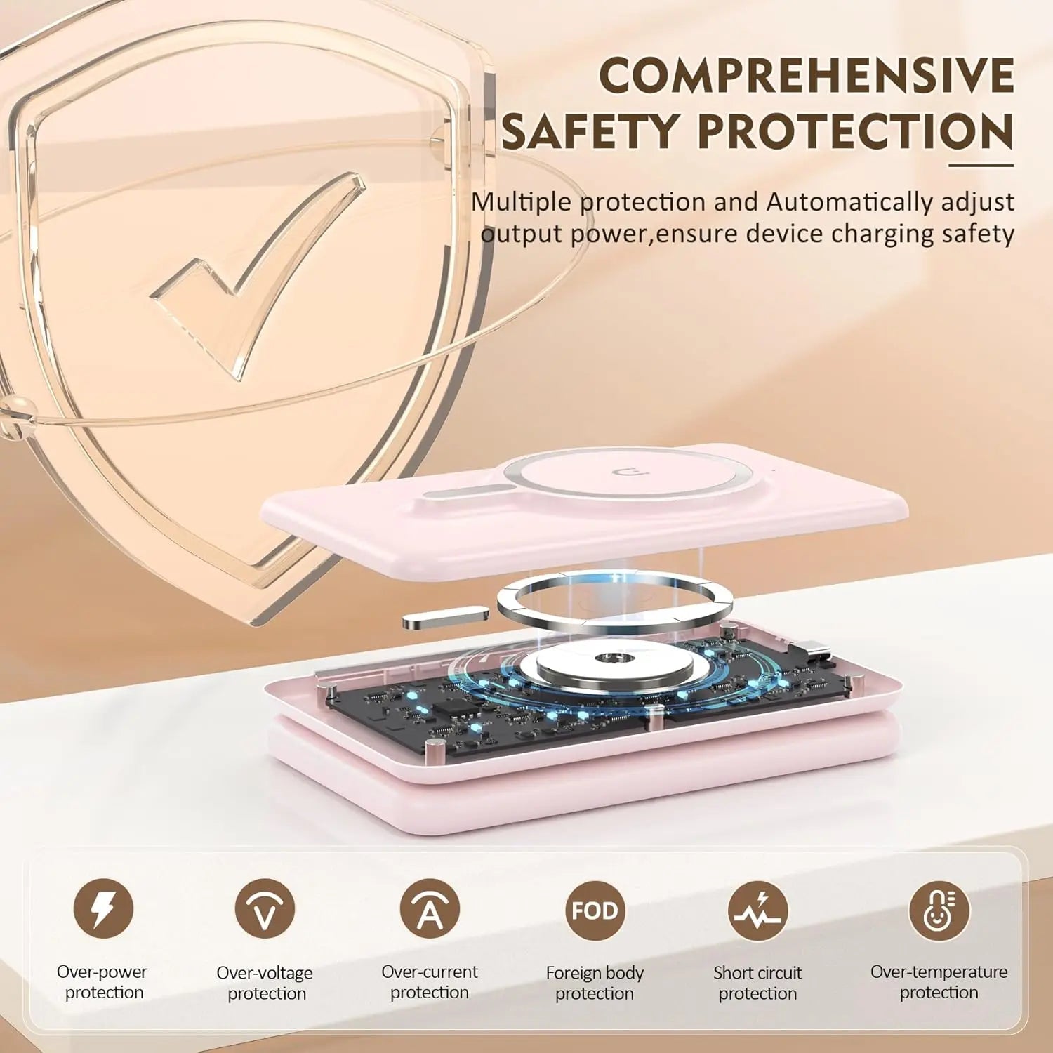 Cell Phone Wireless Charger - 3 - in - 1 Travel Charging Station for Multiple Devices, Portable Foldable Magnetic Charging Pad - BACKUPMYFILESNOW