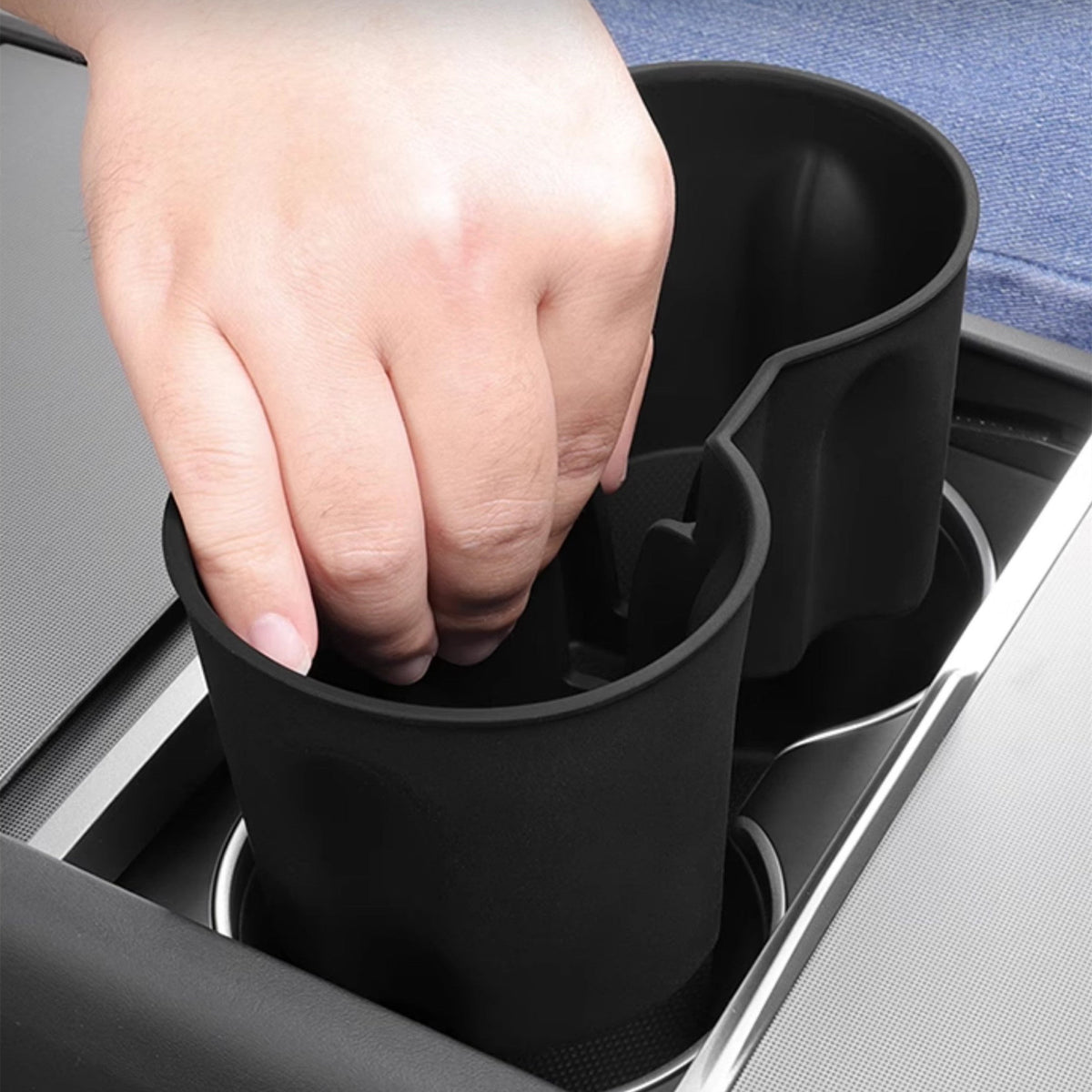 Tesery Official Model Y Juniper and Model 3 Highland center console cup holder storage box with compartments.