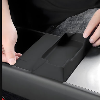 Tesla Model Y Juniper and Model 3 Highland center console glasses tray by Tesery, designed for organized storage in the vehicle.