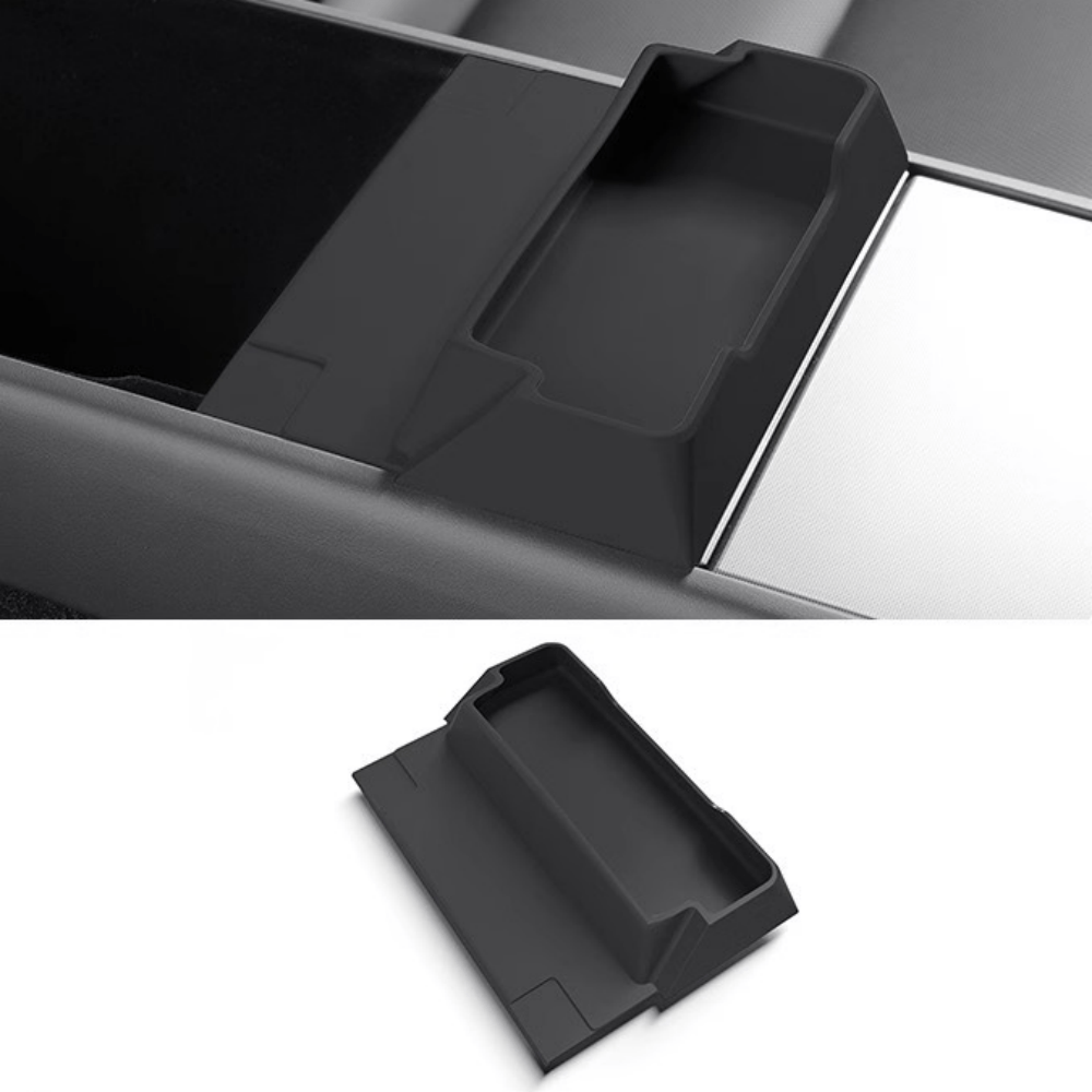 Tesla Model Y and Model 3 Highland center console glasses tray by Tesery, a sleek storage box for organizing small items.