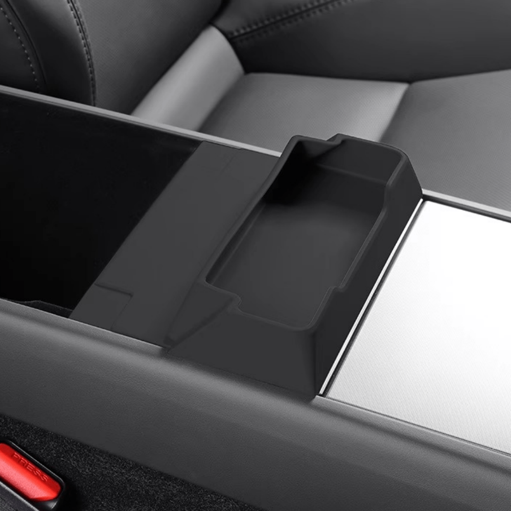 Tesla Model Y Juniper and Model 3 Highland center console glasses tray, storage box for organizing sunglasses and small items inside the car