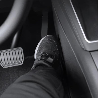 Tesla Model Y Juniper center console side anti-kick mats, 2-piece protective covers for LHD vehicles.