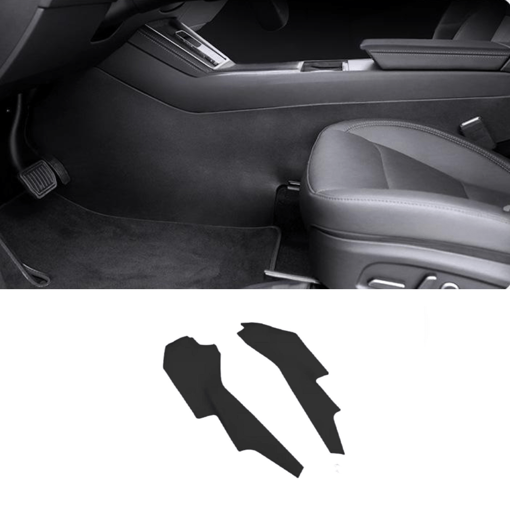 Pair of Tesery Model Y Juniper center console side anti-kick mats, protective covers for LHD interior, 2-piece set.