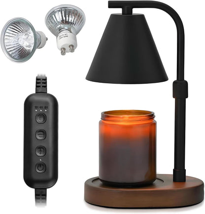 Black Candle Warmer Lamp Height Adjustable Two Bulbs