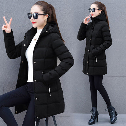 Womens Mid-length Hooded Down Coat