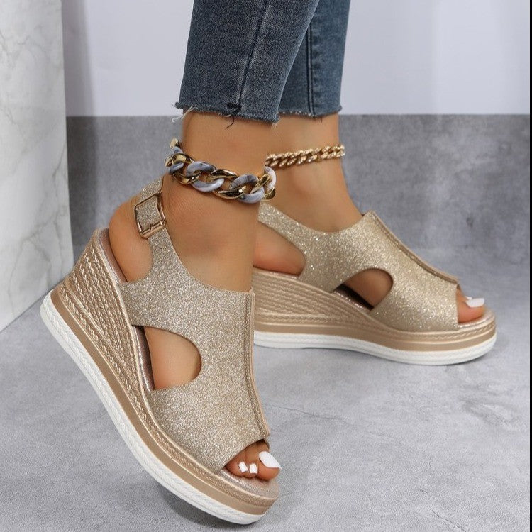 Summer Plus Size Roman Style Wedge Heeled Sandals